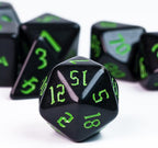 7-Die DND Dice Set Polyhedral Dice Set with a Leather Dice Bag, D&D Dice Set for Dungeons and Dragons, RPG Table Games (Black)