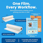 DTF Transfer Film Roll 23.6in x 328ft – Instant Hot & Cold Peel – Double Matte Anti-Static Coating – Premium Heat Transfer Film for Vibrant Colors & Durable Prints – Works with All DTF Printers