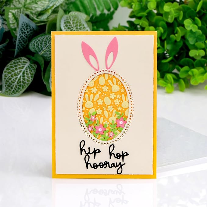 BAOFALI 3D Embossing Folder for Card Making,Easter Bunny Plastic Texture Fades Embossing Folder Template for Scrapbooking Cardstock Album DIY Decoration Paper Crafting 6.3x4.5inch