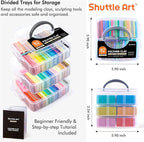 Shuttle Art 82 Colors Polymer Clay Kit with 19 Clay Tools, 16 Kinds of Accessories, Non-Toxic, Non-Sticky, Ideal DIY Art Craft Gift for Kids Adults