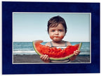 8.5x11 Mat Bevel Cut for 7x9 Photos - Acid Free Brooke Blue Suede Precut Matboard - For Pictures, Photos, Framing - 4-ply Thickness