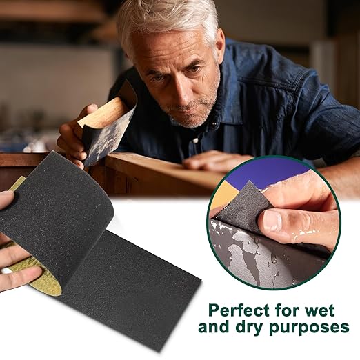 20PCS Sand Paper 60 Grit Sandpaper Sheets, 9 x 3.6 Inch Wet Dry Sandpaper Sheets, Sand Paper for Metal, Wood Furniture, Automotive and Crafts