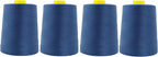 Mandala Crafts 4 Pack of Serger Threads Cones Spools - 20S/2 24000 Yards Polyester Denim Threads for Sergers Machine and Overlock Quilting Sewing Machine