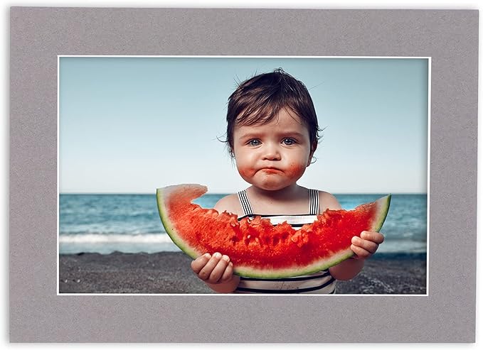 5x7 Mat for 8.5x11 Frame - Precut Mat Board Acid-Free Charcoal 5x7 Photo Matte Made to Fit a 8.5x11 Picture Frame, Premium Matboard for Family Photos, Show Kits, Art, Picture Framing, Pack of 100 Mats