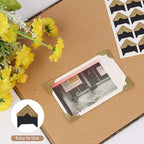 GOONAVI 15 Sheets 360 Pcs Gold On Black Acid-Free Photo Corners Mounting Self Adhesive for DIY Photo Album Journal