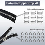 VICHERIA Zipper Repair Kit (45 Pcs), Universal Zippers for Sewing, Replacement Slider Pull Fix Kit for Jackets, Coat, Boot, Backpack, Purse (5#-B-9Pcs)