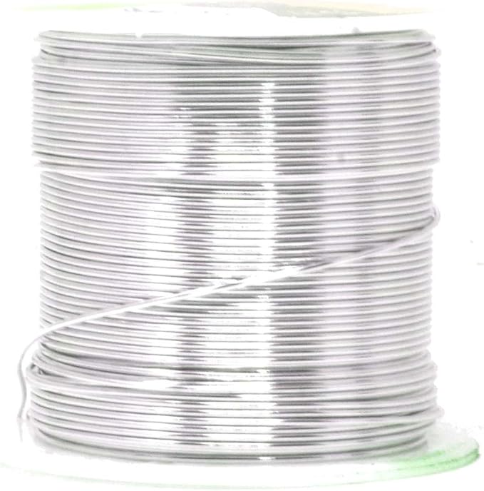 Mandala Crafts 20 Gauge Anodized Aluminum Craft Wire for Jewelry Making - 450 FT Colored Flexible Silver Black Gold Purple Red Kelly Green Wire - Bendable for Bonsai Armature Crafting Sculpting