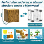 Magnetic Blocks-Build Mine Magnet World Ice Edtion,Toys for Girls Age 3 4 5 6 7 8 Princess Castle STEM Sensory Kids Games Toys for Toddler Christmas Birthday Gifts for 3+ Years Old Girls & Boys