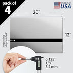 Trotec | Metallic Looking Acrylic Sheet | 12"x20"x1/8", 4 Pcs | Brushed Aluminum/Black | Metallic Finish - Scratch Resistant for Laser Engraving & Cutting,Printing,Glowforge,Name Plate | USA Made