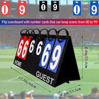 Flip Scoreboard Tabletop Score Flipper, Football Portable Scoreboard, Flip Score Keeper, Outdoor Score Flip Cards for Basketball Volleyball Tennis Sports - 6 Digits Scoreboard