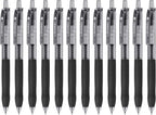 0.5mm Gel Pens Fine Point Smooth Writing Pens, 12PCS Black Ink Pens, Retractable Leather-Like Black Gel Pens, Business Gel Pen for Journaling, Writing, School, Office Use (Black)