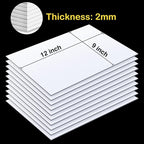 MEARCOOH Self Adhesive Foam Sheets, White 9x12 Inch 2mm Sticky Eva Foam Paper for Crafts Cardmaking Photo Frames Classroom Scrapbooking Christmas Crafts (White 10 Sheets)