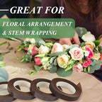 Phinus 9 Rolls Floral Tape, 1/2 Inch x 30 Yard Flower Tape, Green Floral Tape for Floral Crafts Supply, Bouquet Stem Wrapping, Wedding Bouquet (Brown)