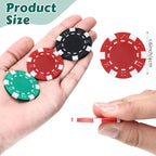 100 Pcs 11.5 Gram Poker Chips ABS Monte Carlo, 40 mm Bingo Chips Tokens Markers Blank Counting Bulk for Blackjack, and Card Night Poker Games