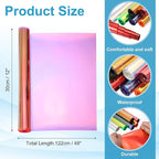 MECCANIXITY Holographic Clear PVC Vinyl Film Holographic PVC Fabric Waterproof Dichroic Film 12 x 48 Inch for Handbags Bows Earrings DIY Craft,Laser Dark Red