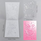 BAOFALI 3D Embossing Folder and Metal Die Set for Card Making,Embossing Template Paper Card Embossing Stencil for DIY Scrapbooking Photo Album Card Paper Craft Decoration 6.3" L x 4.5" W.(16x11.5cm)