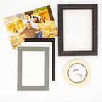 8x10 Mat Bevel Cut for 5.5x8.5 Photos - Acid Free Mid Grey Precut Matboard with Backing Board and Crystal Clear, Self Seal Photo Mat Bag - for Pictures, Photos, Framing - 4-ply Thickness