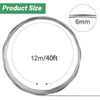 Pelopy Aluminum Wire 1/4 Inch Diameter Metal Wire 40 ft Armature Bendable Armature for Sculpting Dolls Floral Jewelry Making Weaving DIY Crafts, Silver