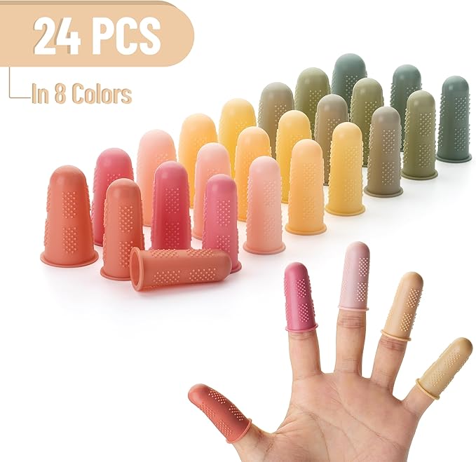 Mr. Pen- Hot Glue Gun Finger Protectors, 24 pcs, Vintage Colors Silicone Finger Protectors, Rubber Fingers Tips, Rubber Finger Covers, Rubber Finger Tips Protector, Finger Grip, Finger Rubber Tips