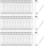 100 PCS 46mm / 1.8 Inch Heavy Duty Quilting Pins, Large Safety Pins Bulk, Silver Metal Sewing Pins, Big Safety Pins for DIY Crafts, Jewelry Making, Baby Clothing (Nickel Plated)