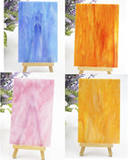 Lanyani 26 Sheets Colorful Vibrant Stained Glass Sheets Variety Assortment Pack, Opaque Mosaic Art Glass Panel Packs for Stain Glass Crafts DIY Projects,4x6 inches