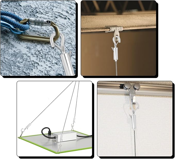 Picture Hanging Wire Adjustable Wire for Hanging Heavy Mirror 5m x 2mm Mirror Frame Hangings Kit with D Ring 4 Expansion Screws 4 Pcs Screws Self Tapping Eye Heavy Duty Stainless Steel Rope for Lamps