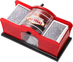 Frcctre Manual Card Shuffler 2 Deck with Hand Crank, Manual Poker Card Shuffler Cards Mixer Machine for Standard Size Playing Cards
