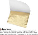 MECCANIXITY Gold Leaf Foil Sheet, Light Golden Leaf Papers, 3.3 x 3.1inch for Art Decoration, Sculptures, Painting, Pack of 100