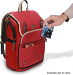 ENHANCE Designer Edition TCG Backpack - MTG Deck Bag Card Binder Space, TCG Deck Box Storage, MTG Playmat Holder - Card Storage Compatible with Magic the Gathering, Pokemon, Lorcana (Canvas Red)