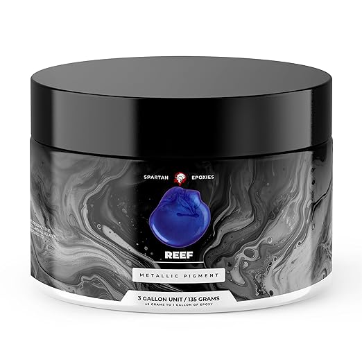 Spartan Epoxies Metallic Pigment Powder for Epoxy - 30 Unique Colors, 4oz for 1 Gallon and 12oz for 3 Gallons of Clear Epoxy, Made in the USA (Reef, 12oz (135 Grams))