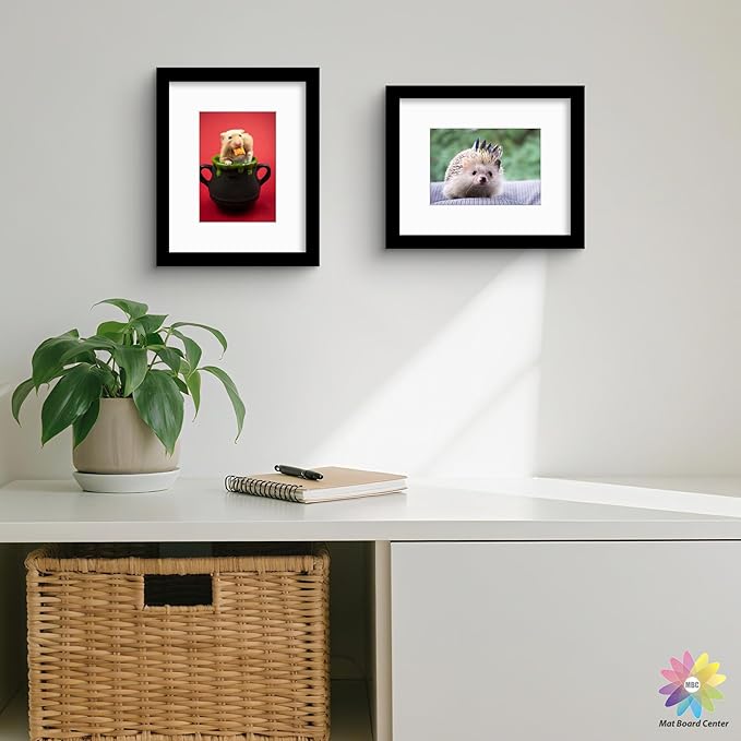 Mat Board Center, Pack of 50, 8x10 for 5x7 White Mats - Acid Free, 4-ply Thickness, White Core - for Pictures, Photos, Framing