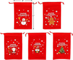 Tapleap Velvet Coth Christmas Bags with Drawstring, 50Pcs 4x6 for Wrapping Christmas Party Favors or Gifts for Friends, Small Bussiness, Palm Crosses, Customers