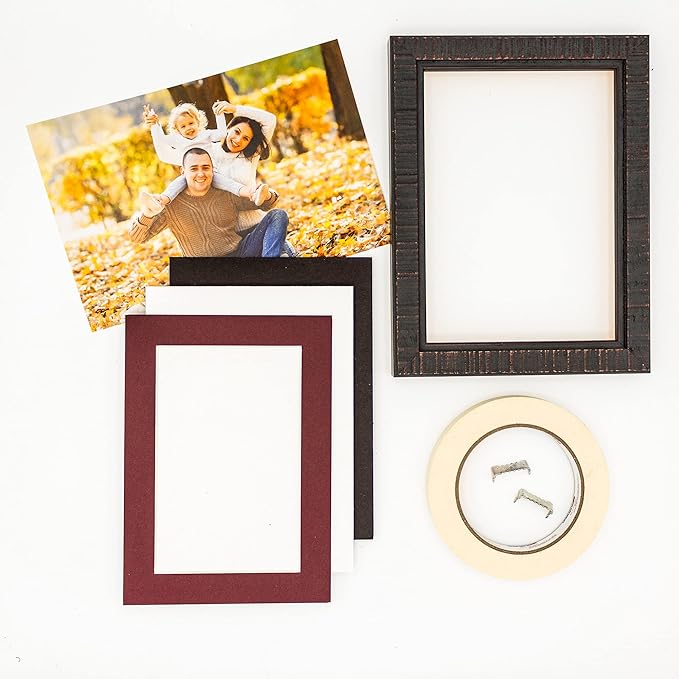 5x7 Mat for 8.5x11 Frame - Precut Mat Board Acid-Free Show Kit with Backing Board, and Clear Bags Maroon 5x7 Photo Matte Made to Fit a 8.5x11 Picture Frame Matboard for Framing, Pack of 25 Mats