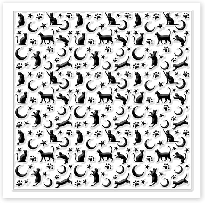 CHGCRAFT Cat Polymer Clay Texture Sheets Moon Stars Texture Stamp Sheets Silicone Texture Stamp Clay Texture Mat Texture Sheets for Polymer Clay Jewelry and Clay Earrings Tools