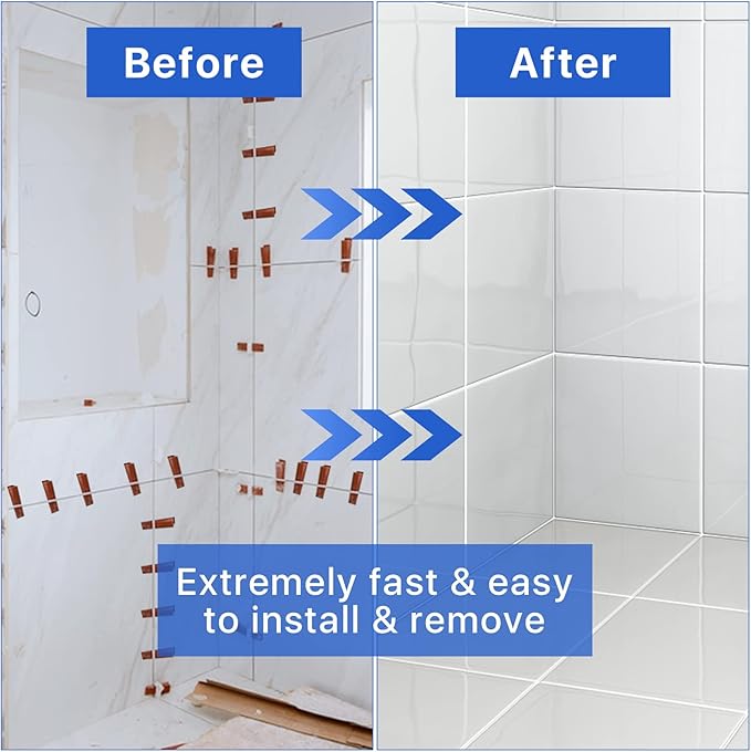 1100 Pcs Tile Leveling System Clips 1/8" (3.0mm) for Ceramic Tile and Stone Installation - DIY Tile Leveler Spacers Kit for Perfect Alignment(1100, 1/8)