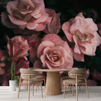 wall26 Wall Sticker/Wall Mural Dark Rose Flower Blossoms Nature Wilderness, Not Peel and Stick, Non-Woven Wallpaper Decorative for Bedroom, Living Room, Office - 120x168 inches