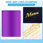 PATIKIL 11.7x8.3" Hot Stamping Foil Paper Sheet, 20 Sheets A4 Heat Transfer Hot Stamping Paper Foil for Leather DIY Logo Decor Craft Gift Package Scrapbook Card, Purple