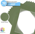 Mat Board Center, Pack of 10, 11x14 for 8x10 Rock Garden Color Mats - Acid Free, 4-ply Thickness, White Core - for Pictures, Photos, Framing