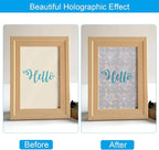 PATIKIL 11.7x8.3" Holographic Sticker Paper, 20Sheets A4 Polypropylene Self-Adhesive Transparent Waterproof Laminate Overlay Film for Photo Cards Scrapbook Decorations, Heart
