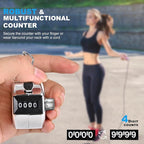 Metal Tally Counter Clicker Counter Handheld Pitch Counter, Manual Mechanical 4-Digit Number Click Counter, One Hand Counter Clicker Digital Counting for Coaching Knitting People Lap Fishing Golf&Row