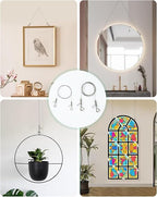 4PCS Adjustable Picture Hanging Wire 2m x 1mm Small Hooks, Picture Frame Wire Kit Heavy Duty 50lbs, Stainless Steel for Art, Mirror, Light Lamp, Billboards, Basket Flowerpot