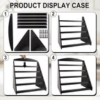 Trading Card Display Stand,5-Tier Bamboo Baseball Card Display Case, 35 pt Sports Card Display for Card Game Collection (Black)