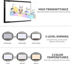 Light Box Drawing Pad A3, Dimmable 3 Brightness and Colour Temperature with Type-C Charge Cable and Brightness Adjustable for Artists, AnimationDrawing, Sketching, Animation, X-ray Viewing (A3-STK)