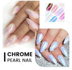 Ownest 4 Pcs Neon Chrome Nail Powder, Unicorn Chrome Nails Glitter Pigment, Aurora Iridescent Powder Pigment for Nails, Opal Pearl Mica Powders, Chameleon Pearl Manicure Pigment