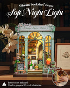 Cutefun Book Nook Kit - DIY Miniature Dollhouse Kit 3D Creative Decorative Bookend 3D Wooden Puzzle for Adults, Bookshelf Insert Room Decor with LED Light (Champs-Élysées Florist)
