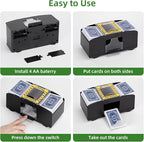 Automatic Card Shuffler 1/2/4/6 Decks,Battery Operated Electric Playing Card Shuffler for UNO,Casino Card Game,Poker,Phase 10,Blackjack,Texas Hold'em,Home Card Games