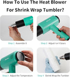 PYD Life Heat Blower Gun for Sublimation Blanks Shrink Wrap Film 110V Hot Air Gun for Shrink Wrap Temperature Control with 2-Temp Settings