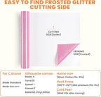 HTVRONT Glitter HTV Vinyl Roll - 10" x 8ft Neon Pink Glitter Heat Transfer Vinyl for T Shirts, Glitter Iron on Vinyl for All Cutting Machine (Neon Pink Glitter)