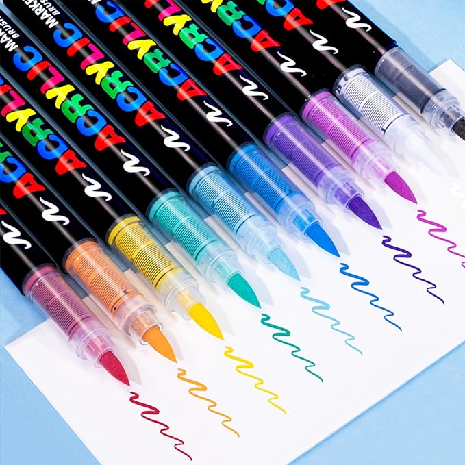 Guangna Acrylic Paint Markers,240 Colors with Direct-Liquid Ink Control System, Professional-Grade Paint Pen for Rock Painting, Canvas, Glass, Plastic, Fabric & Creative Crafts