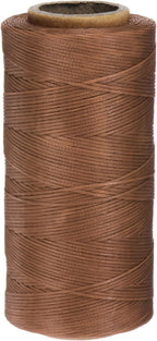 uxcell Leather Sewing Waxed Thread, 284 Yards / 260m 0.8mm 150D Flat Polyester All-Purpose Threads for Leather Crafts, Bookbinding, Burgundy